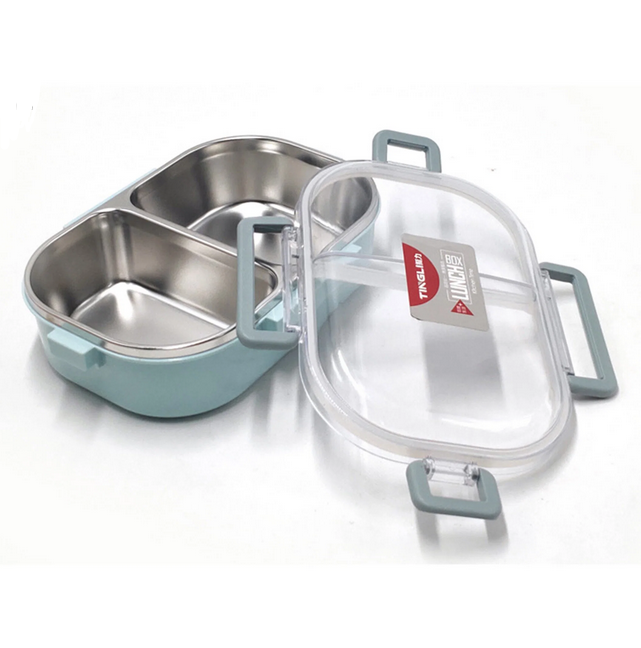 ظرف غذای 2 خانه داخل استیل