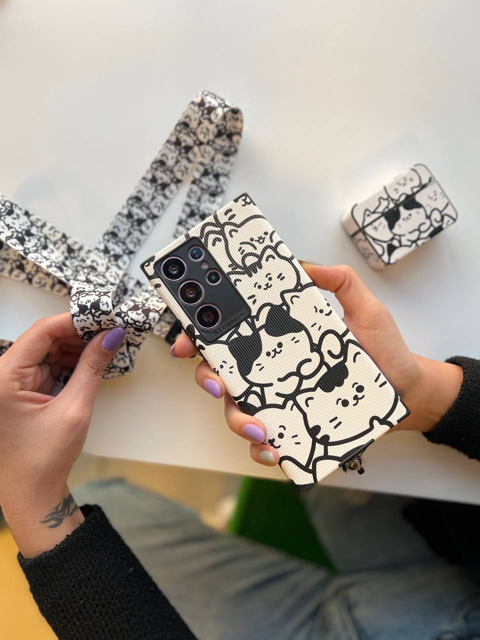 قاب گربه کبریتی (همراه با بند هدیه)