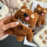 کاور ایرپاد خرس دکمه ای پشمالو