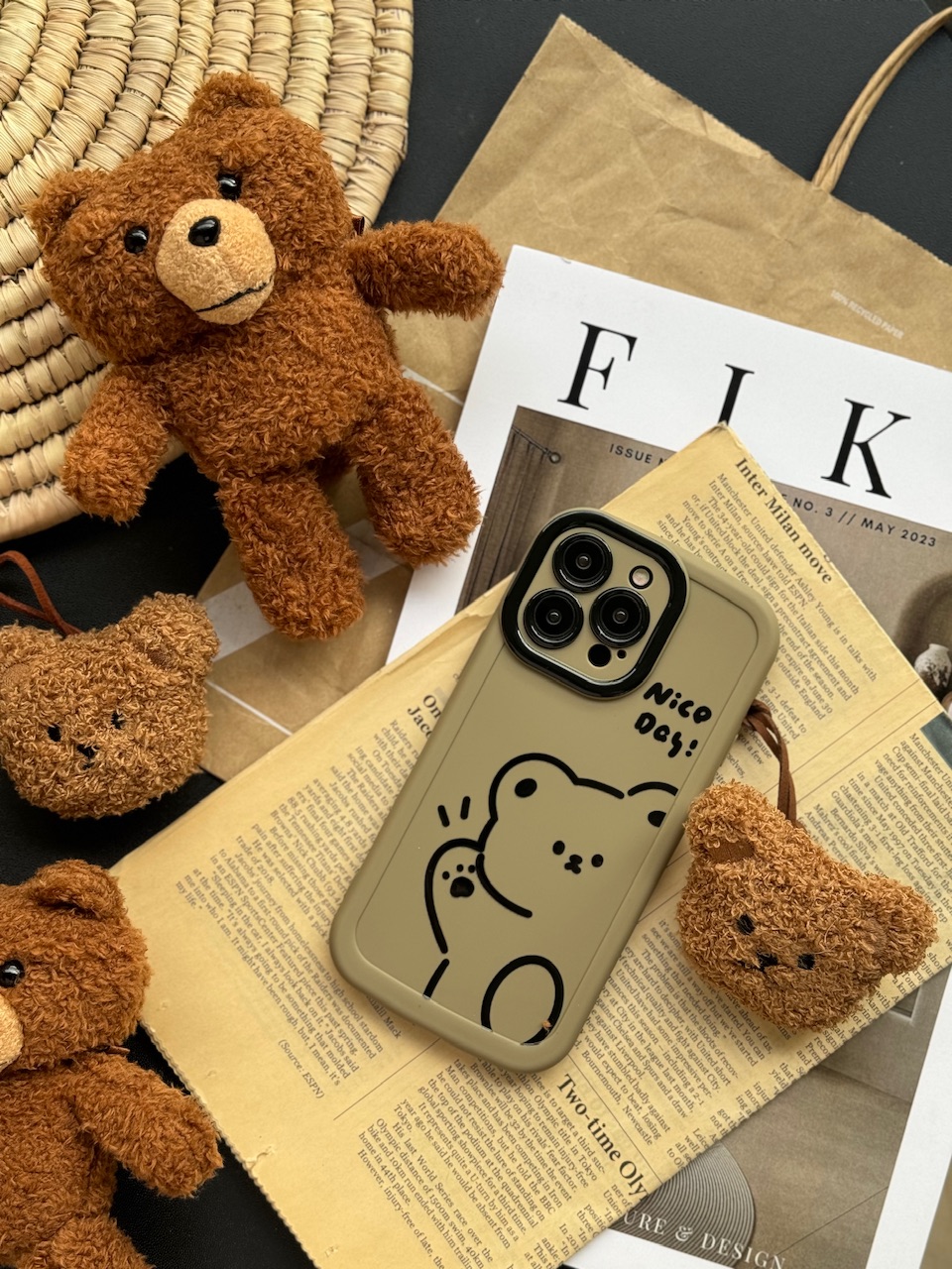 کاور ایرپاد Teddy Bear قهوه ای