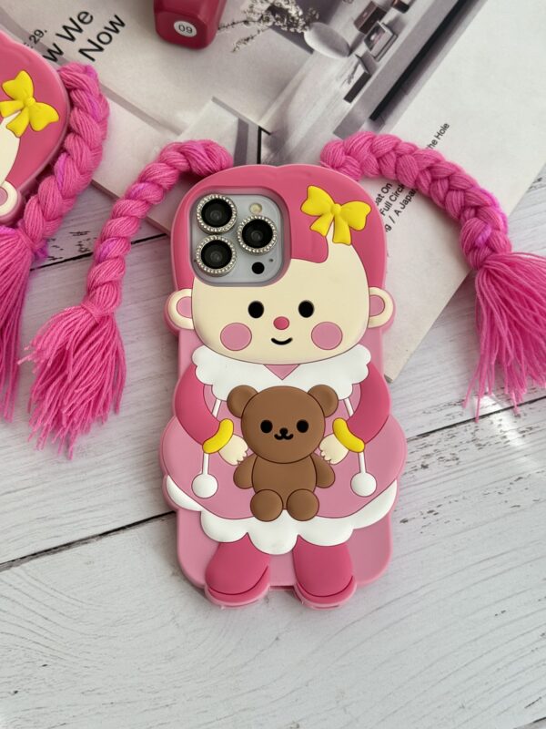 قاب آیفون عروسک صورتی لونا