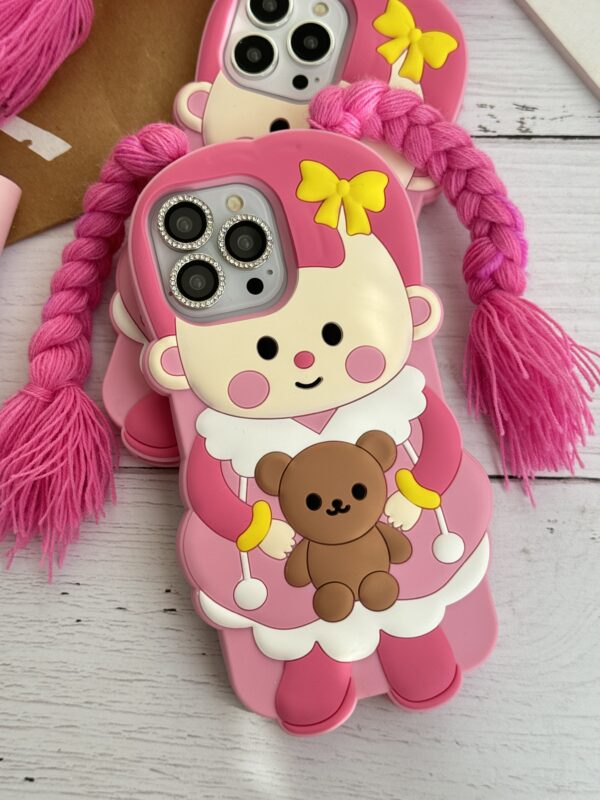 قاب آیفون عروسک صورتی لونا