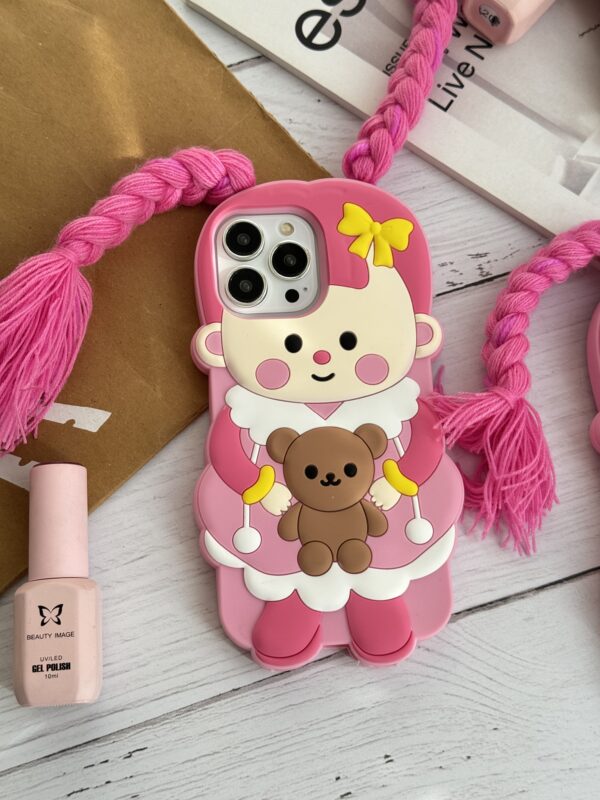 قاب آیفون عروسک صورتی لونا