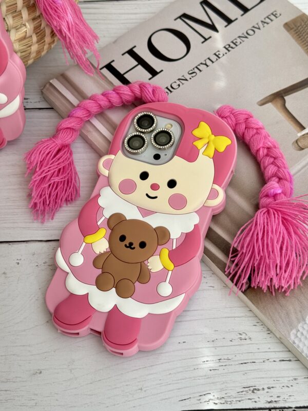 قاب آیفون عروسک صورتی لونا