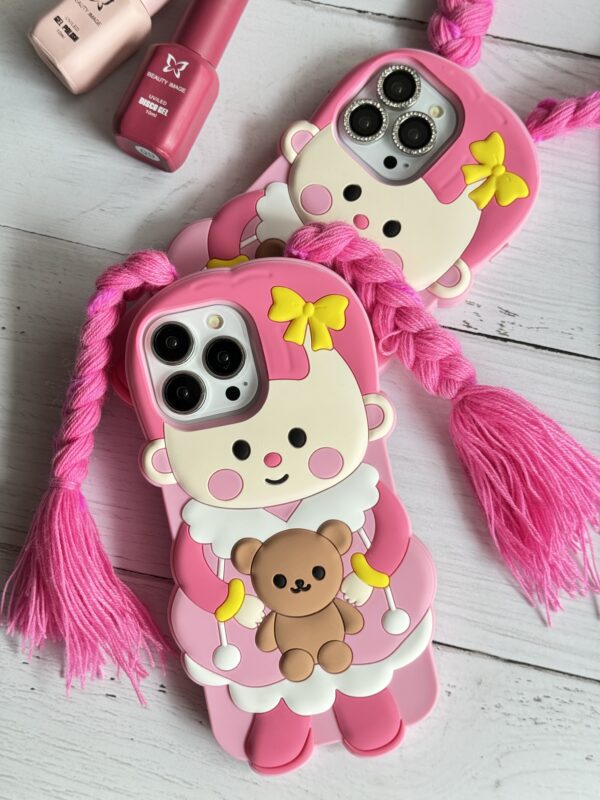 قاب آیفون عروسک صورتی لونا