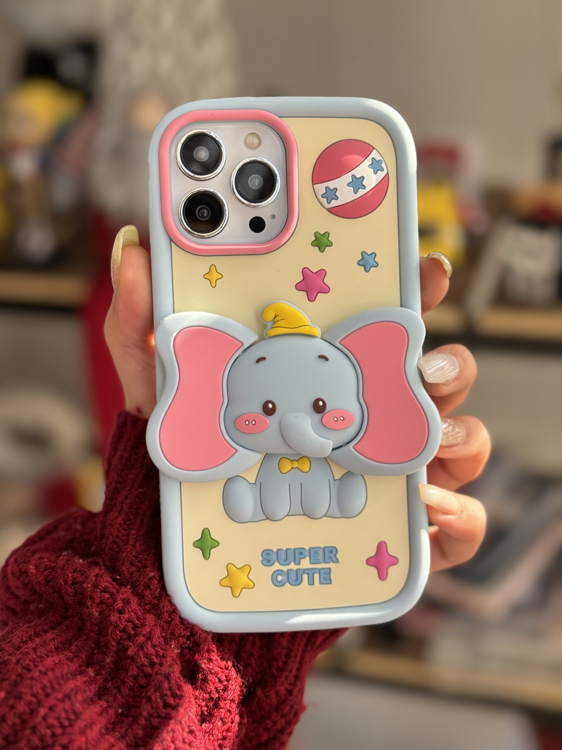 قاب آیفون بچه فیل دامبو گوش استندشو