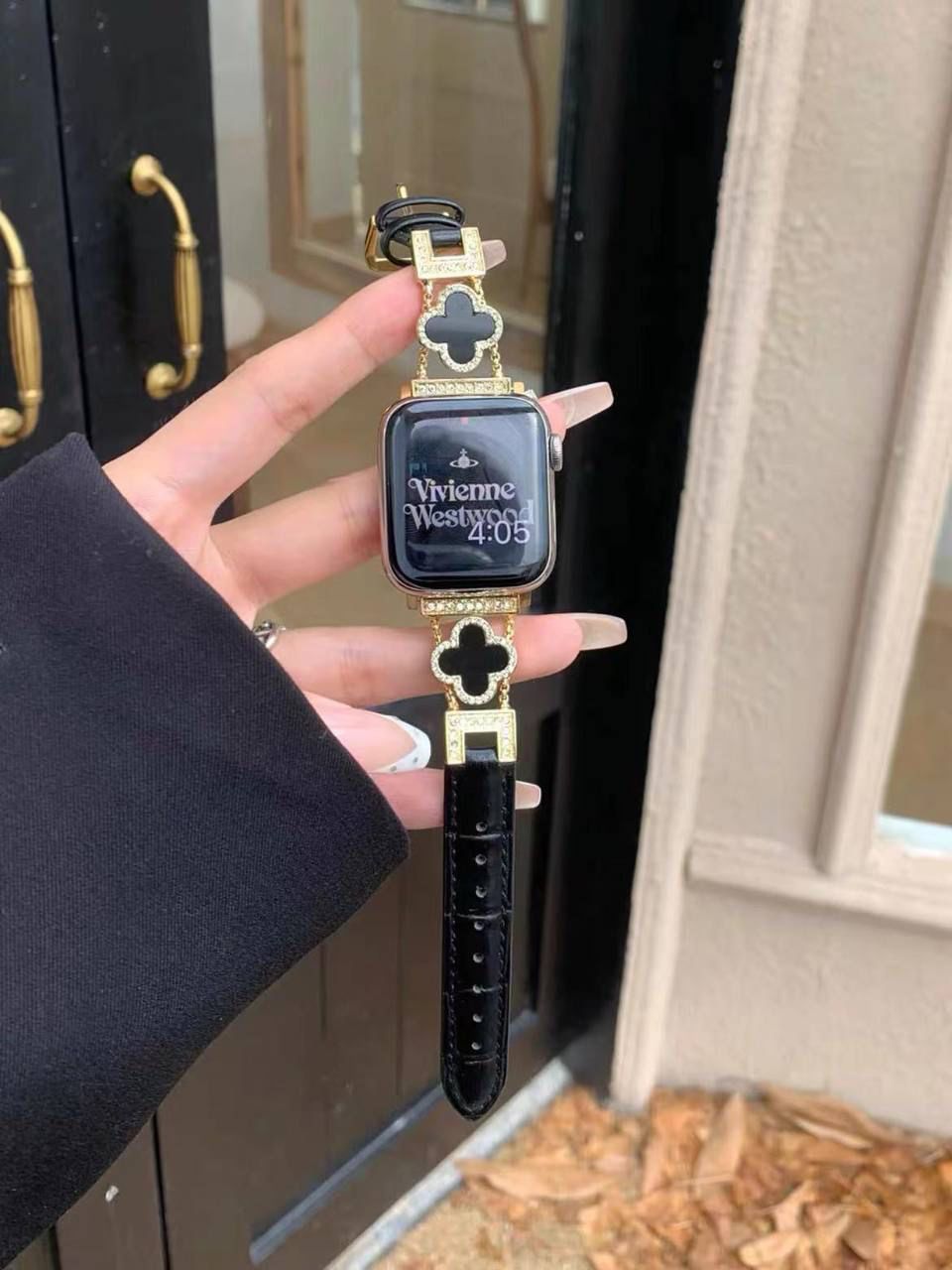 بند اپل واچ چرمی طرح ون کلیف