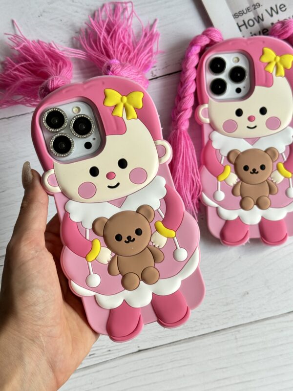 قاب آیفون عروسک صورتی لونا