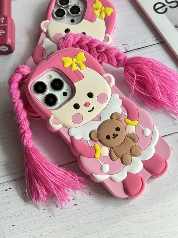 قاب آیفون عروسک صورتی لونا