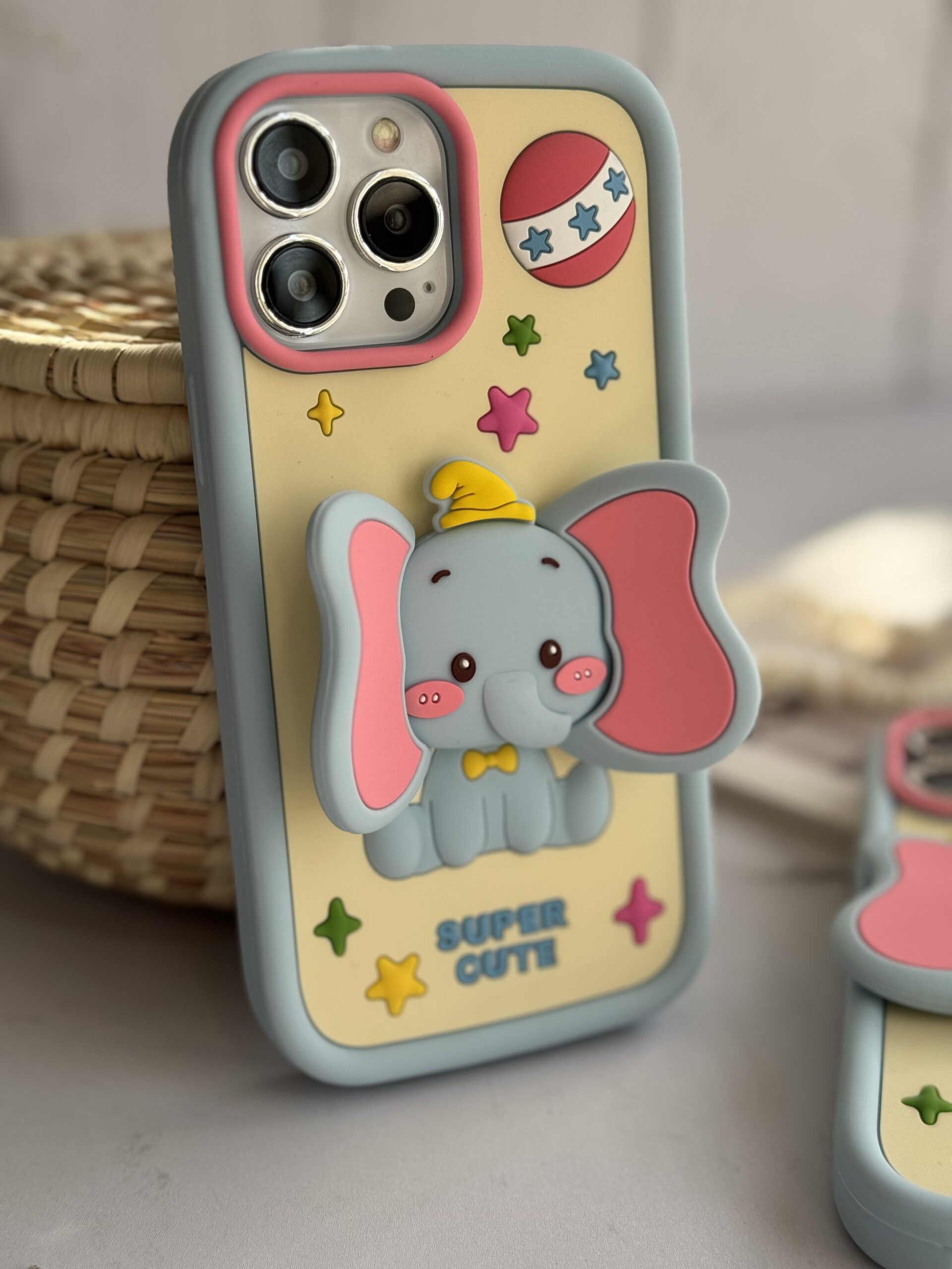 قاب آیفون بچه فیل دامبو گوش استندشو