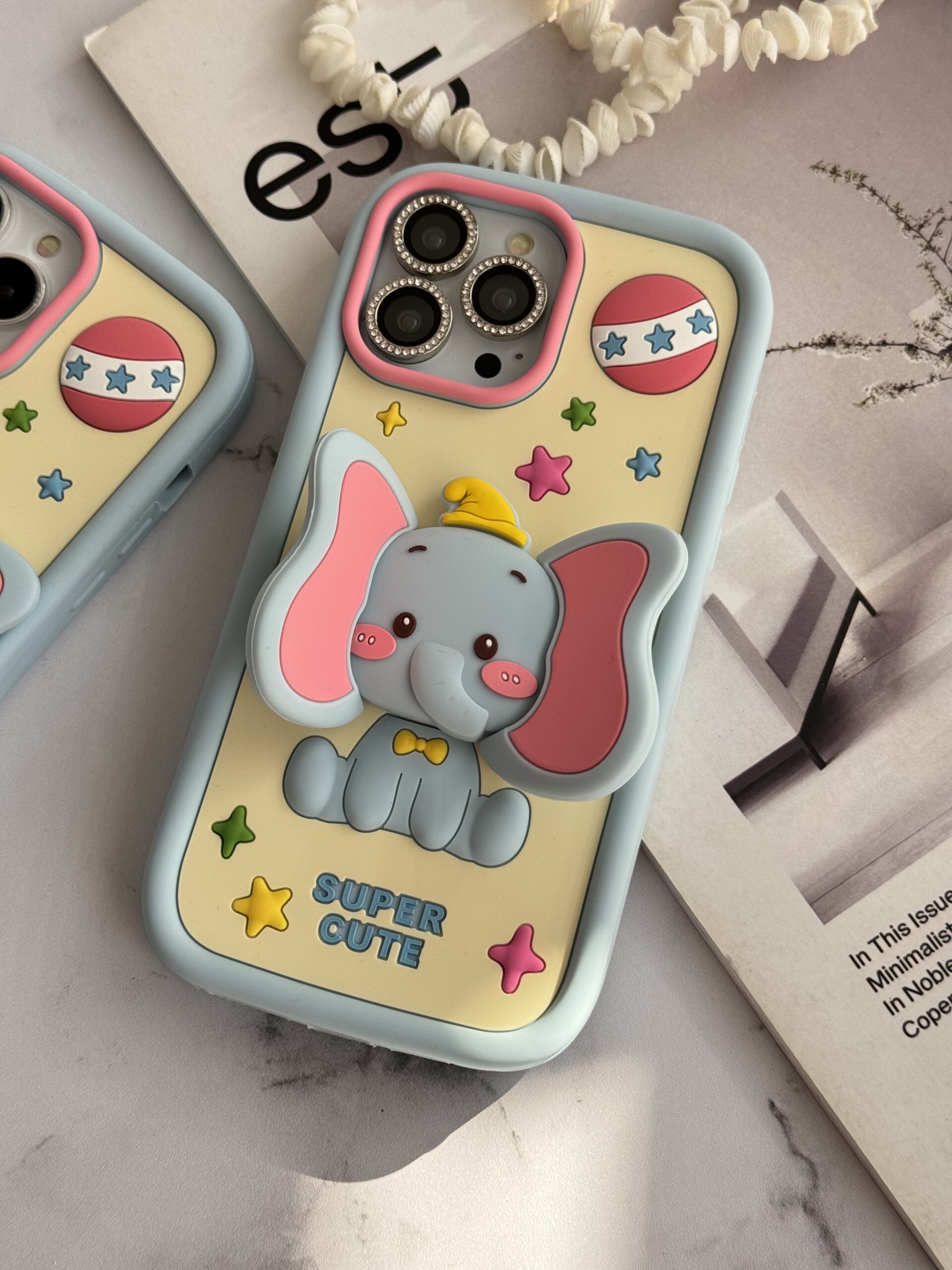 قاب آیفون بچه فیل دامبو گوش استندشو