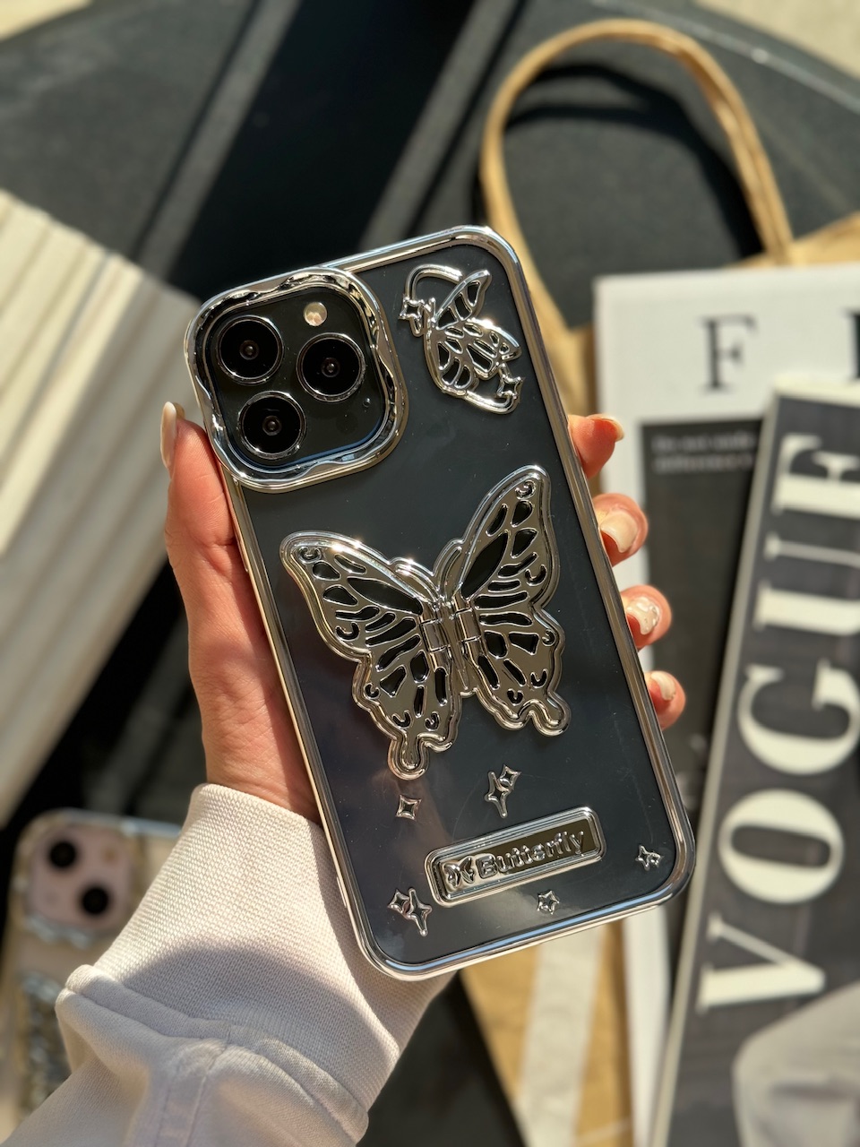 قاب پروانه باز شو نقره ای