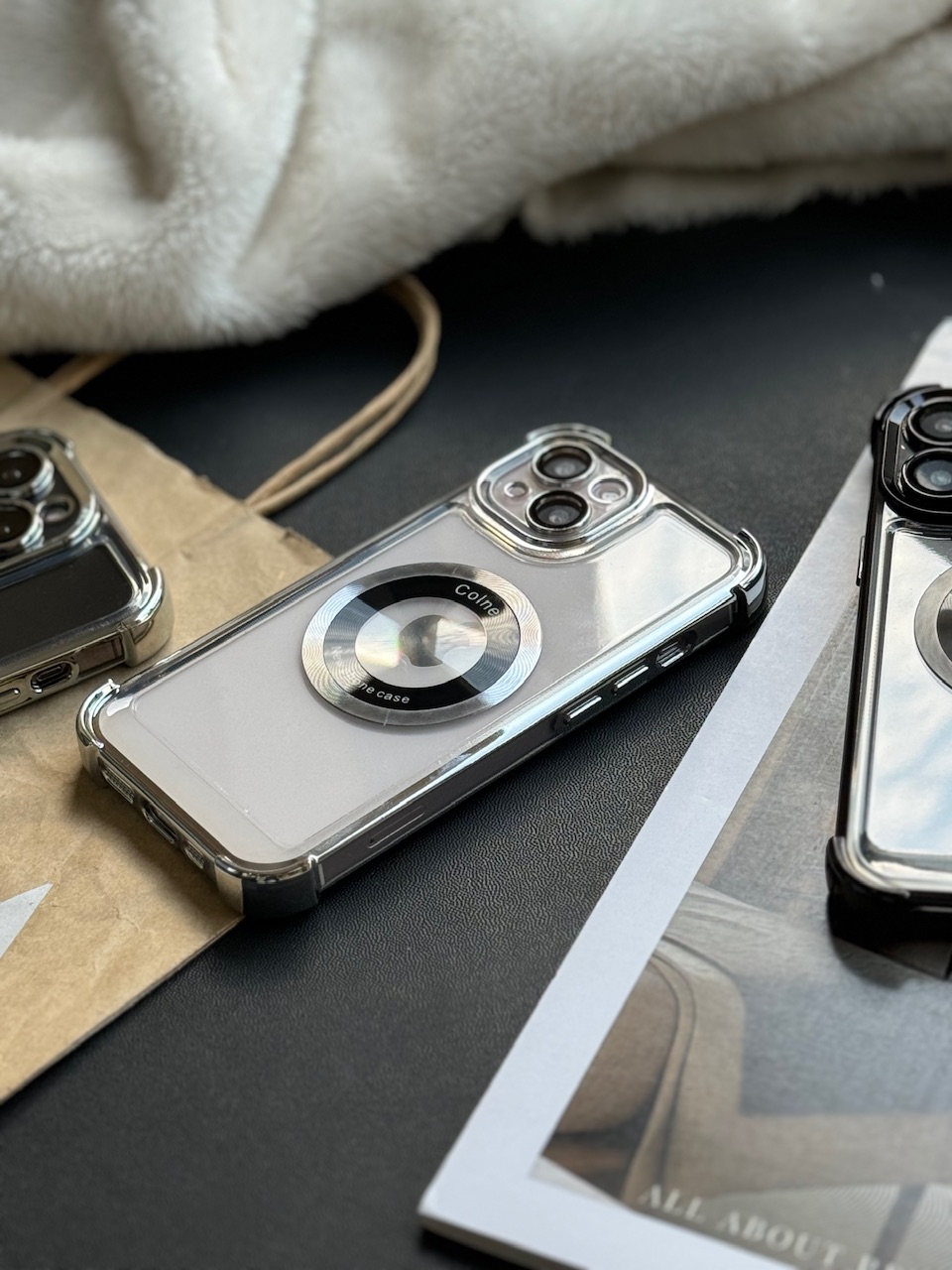 قاب ایربگ دار Magsafe با گلس لنز