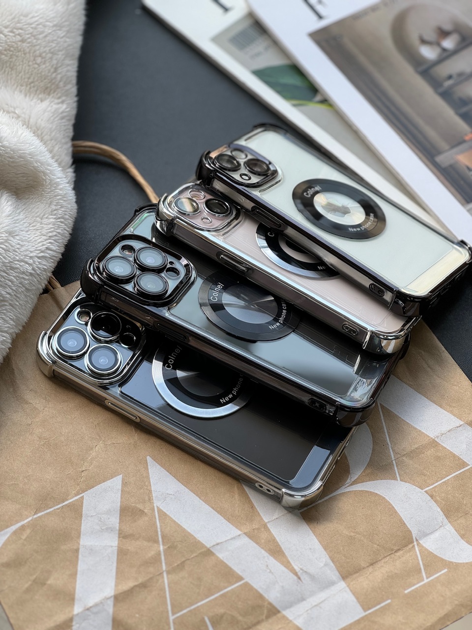 قاب ایربگ دار Magsafe با گلس لنز