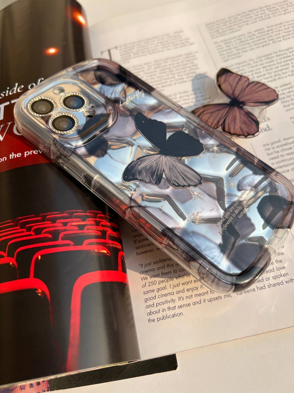 قاب Black Butterfly پروانه مشکی همراه با پاپ سوکت