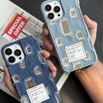 قاب موبایل آیفون جین و پارچه زاپ دار