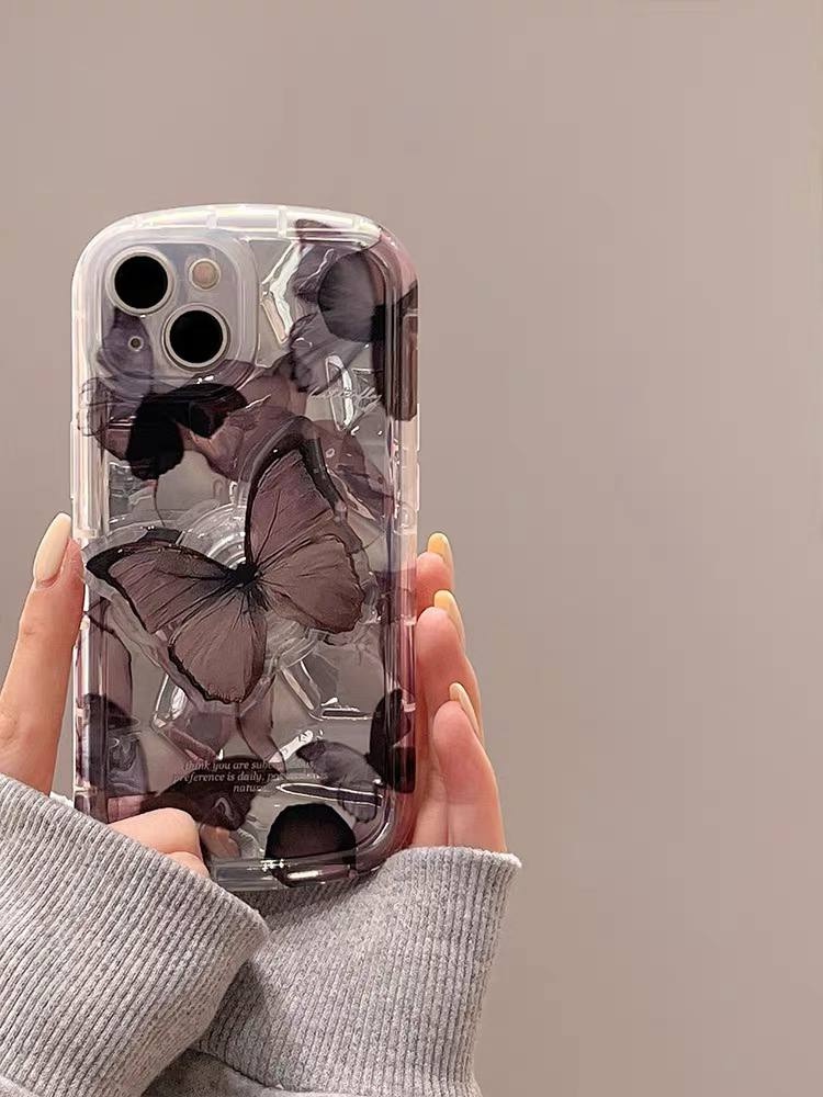 قاب Black Butterfly پروانه مشکی همراه با پاپ سوکت