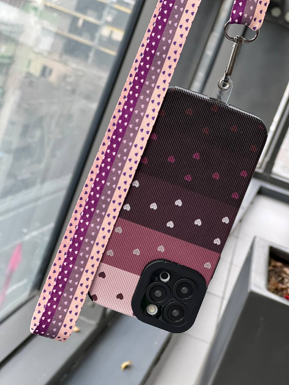 قاب قلب بنفش کبریتی (همراه با بند هدیه)