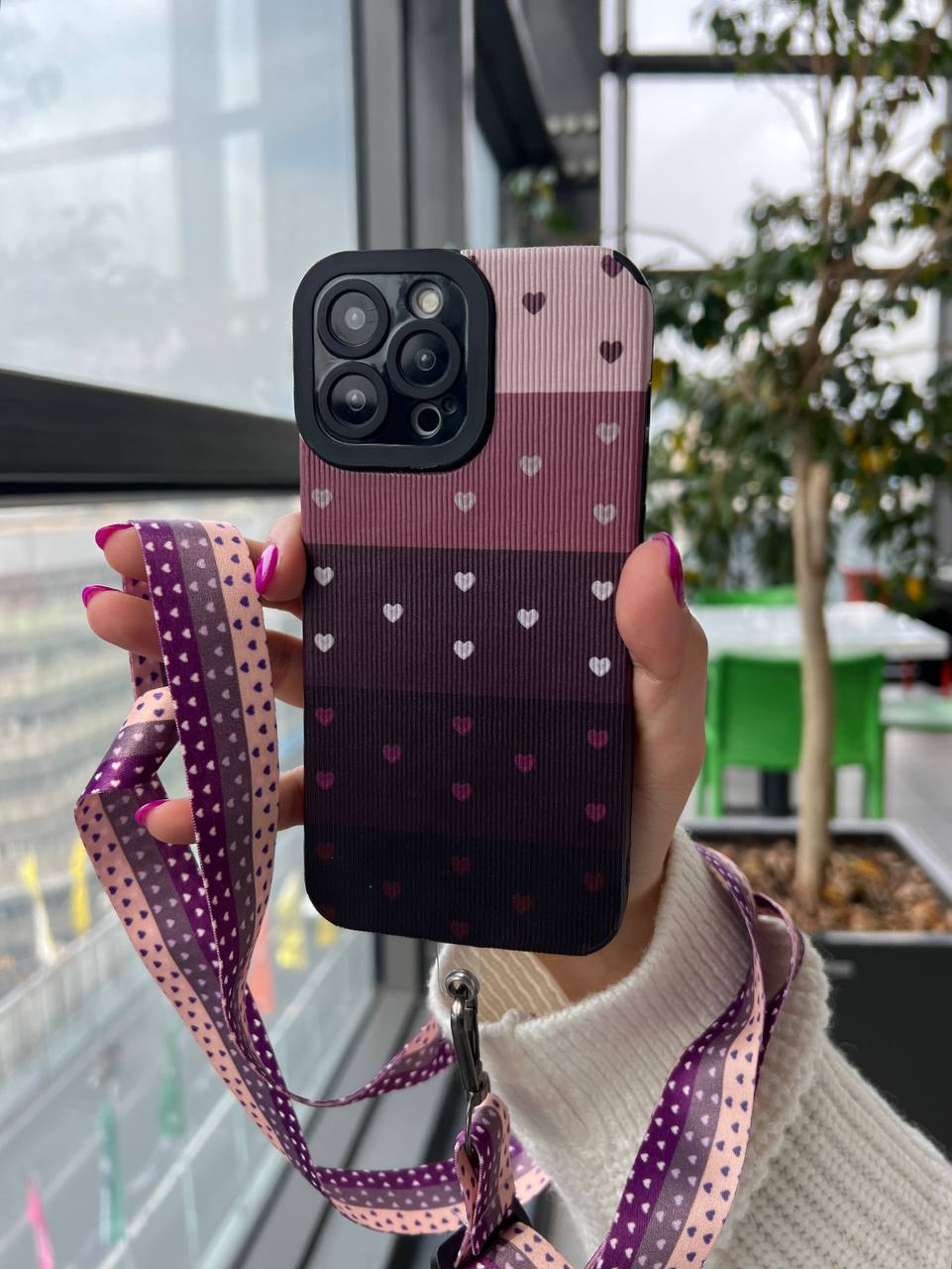 قاب قلب بنفش کبریتی (همراه با بند هدیه)