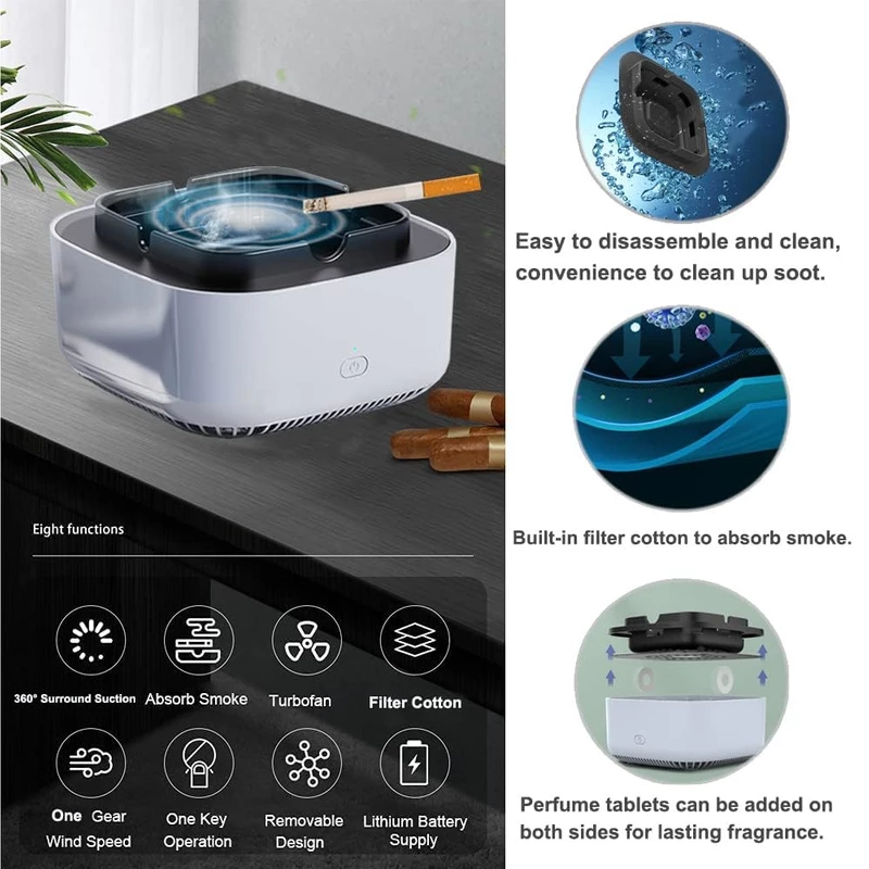 زیرسیگاری مکنده دود مربع