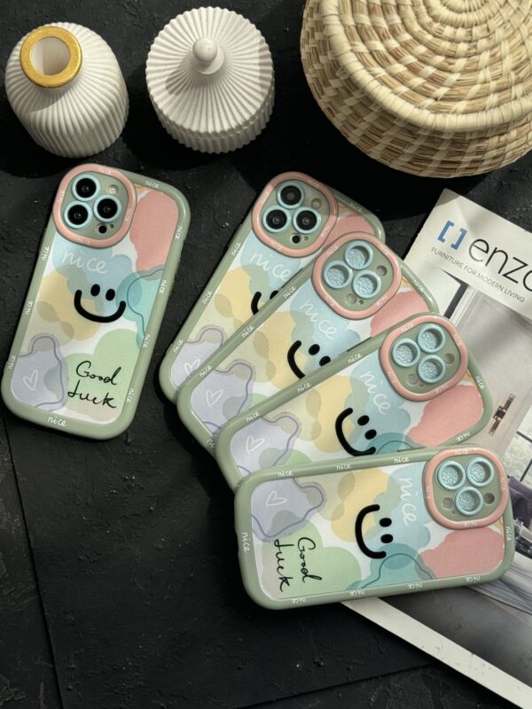 قاب موبایل آیفون سبز پاستلی محافظ لنزدار