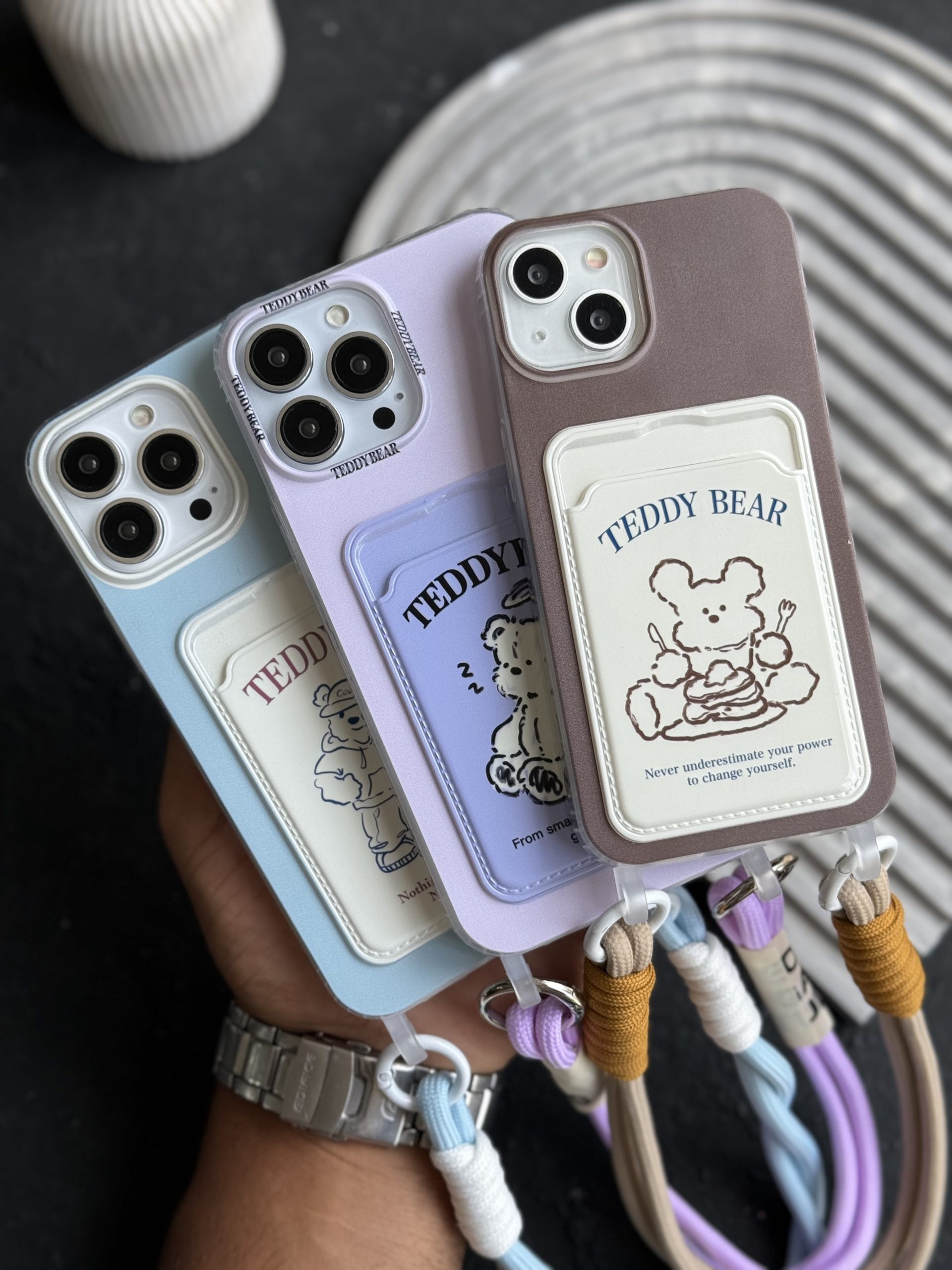 قاب موبایل آیفون تدی بر جاکارتی + بندکوتاه