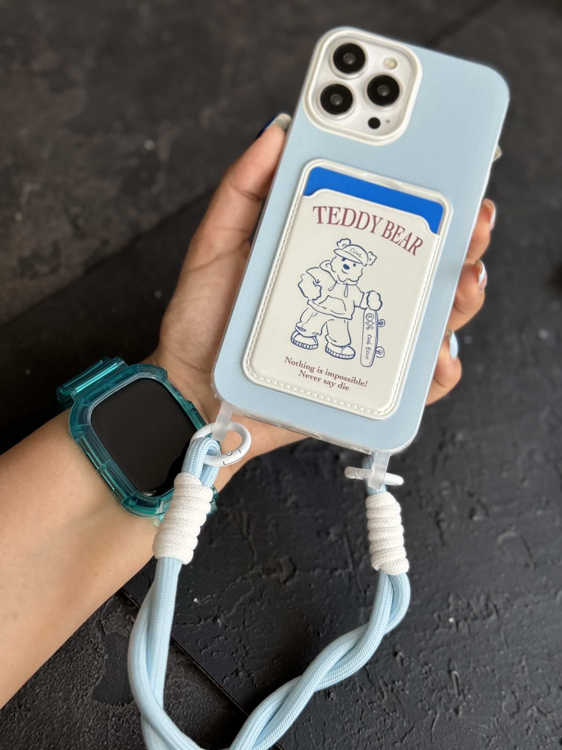 قاب موبایل آیفون تدی بر جاکارتی + بندکوتاه