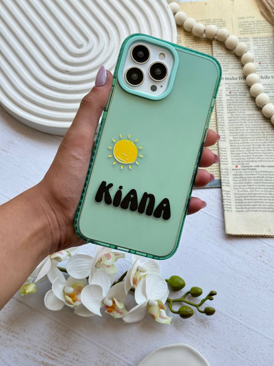 قاب سفارشی اسم چهار رنگ تابستونی با پک CASETiFY (کد 0208)