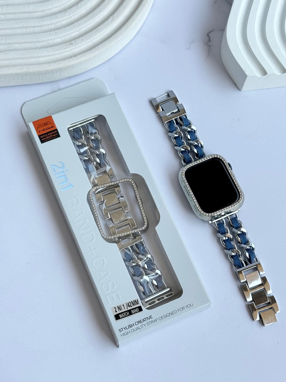 بند اپل واچ جین کارتیر با گارد نگینی