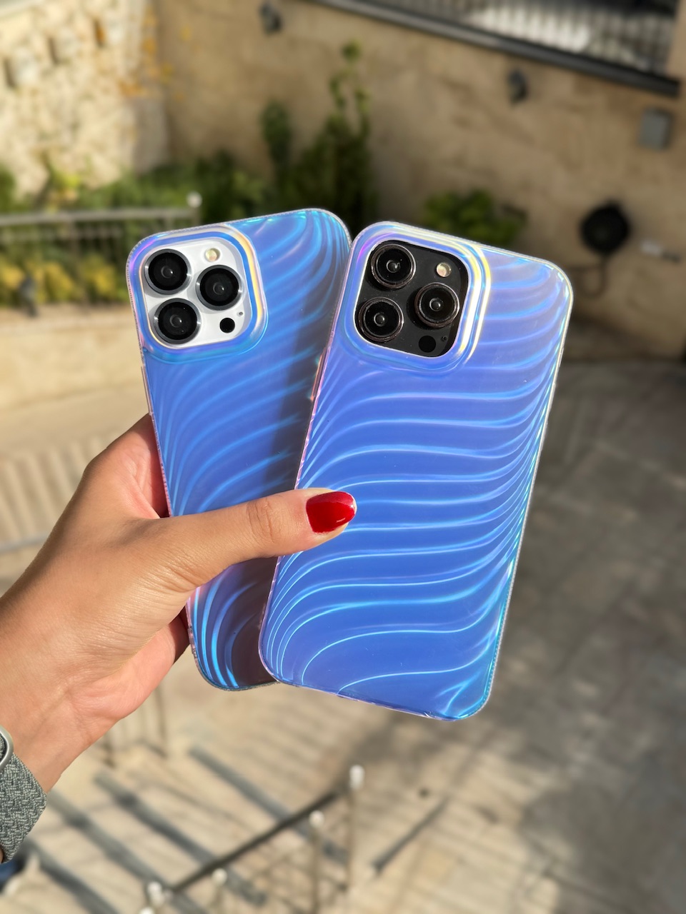 قاب موج آبی هولوگرامی