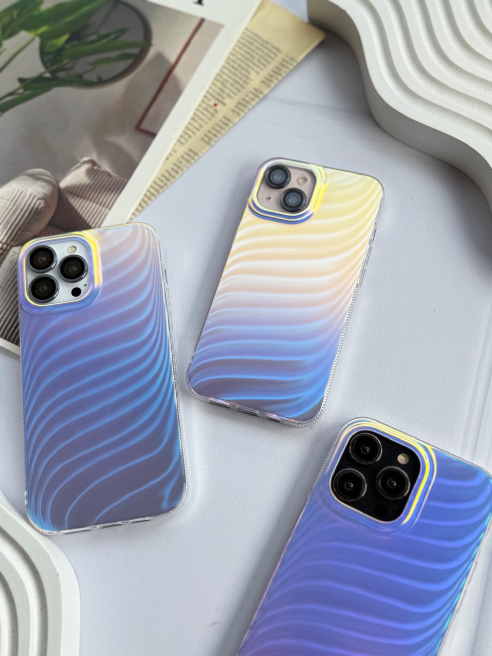 قاب موج آبی هولوگرامی