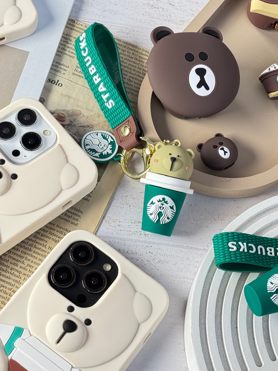 جاکلیدی سیلیکونی خرس استارباکس لیوانی