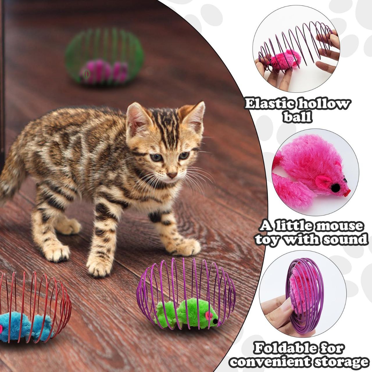 اسباب بازی گربه مدل موش فنر