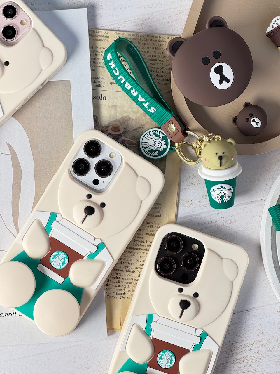 جاکلیدی سیلیکونی خرس استارباکس لیوانی