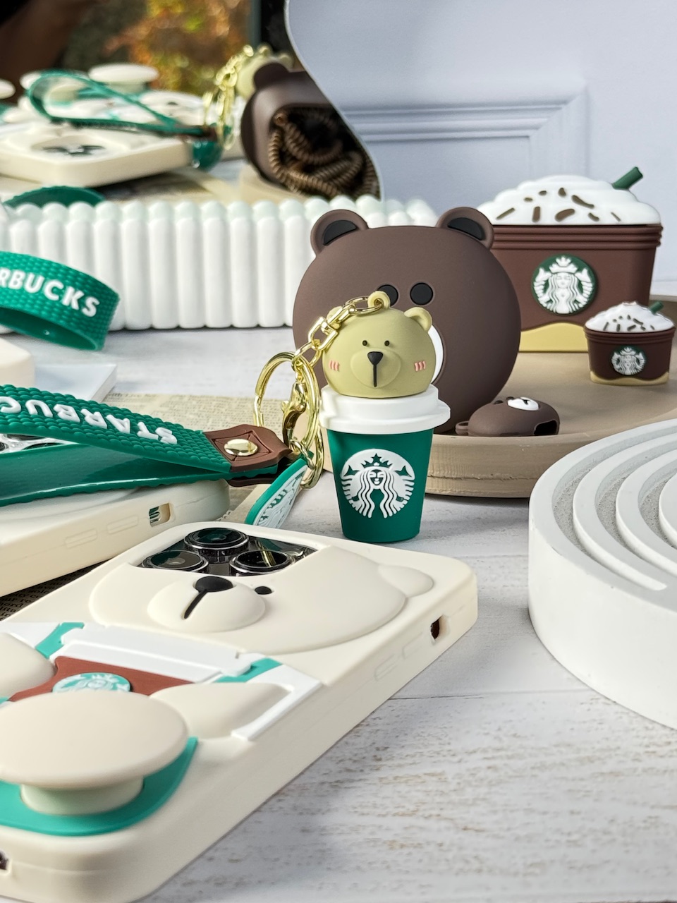 جاکلیدی سیلیکونی خرس استارباکس لیوانی