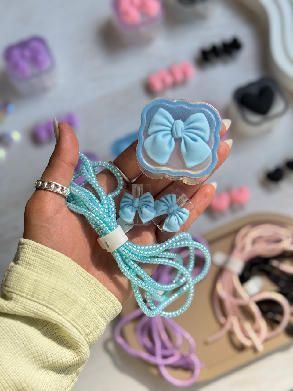 محافظ آداپتور 20 وات قلب و پاپیون رنگی (5تکه)