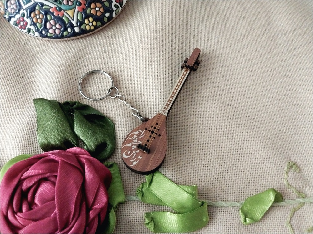 جا کلیدی آویز چوبی طرح سه تار