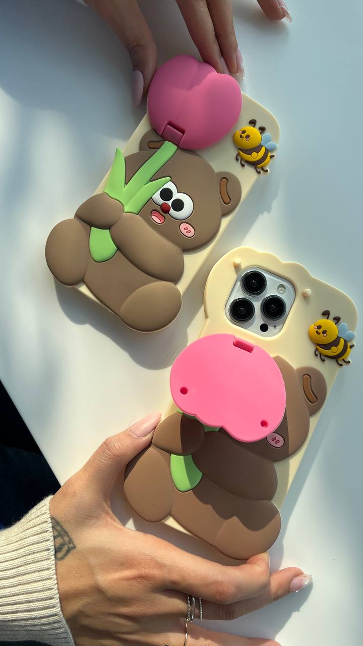 قاب آیفون خرس و لاله