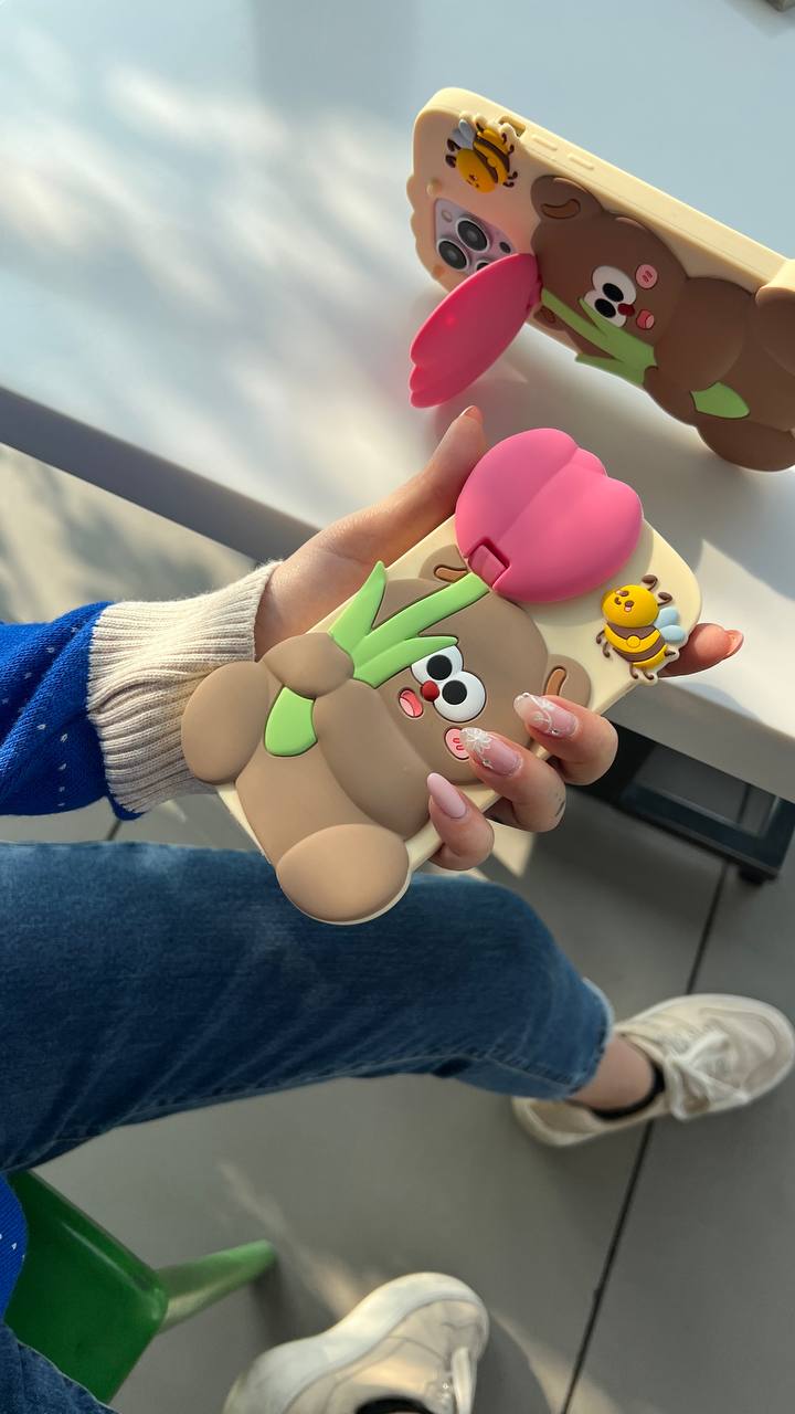 قاب آیفون خرس و لاله