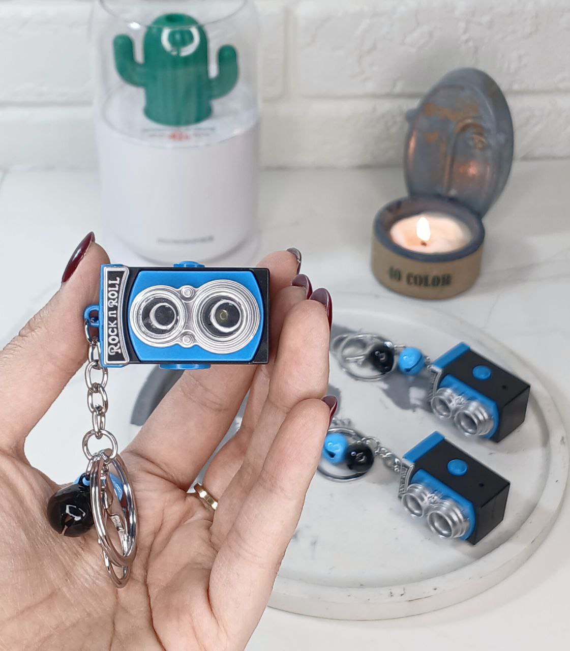 جاکلیدی دوربین عکاسی فلش دار آبی