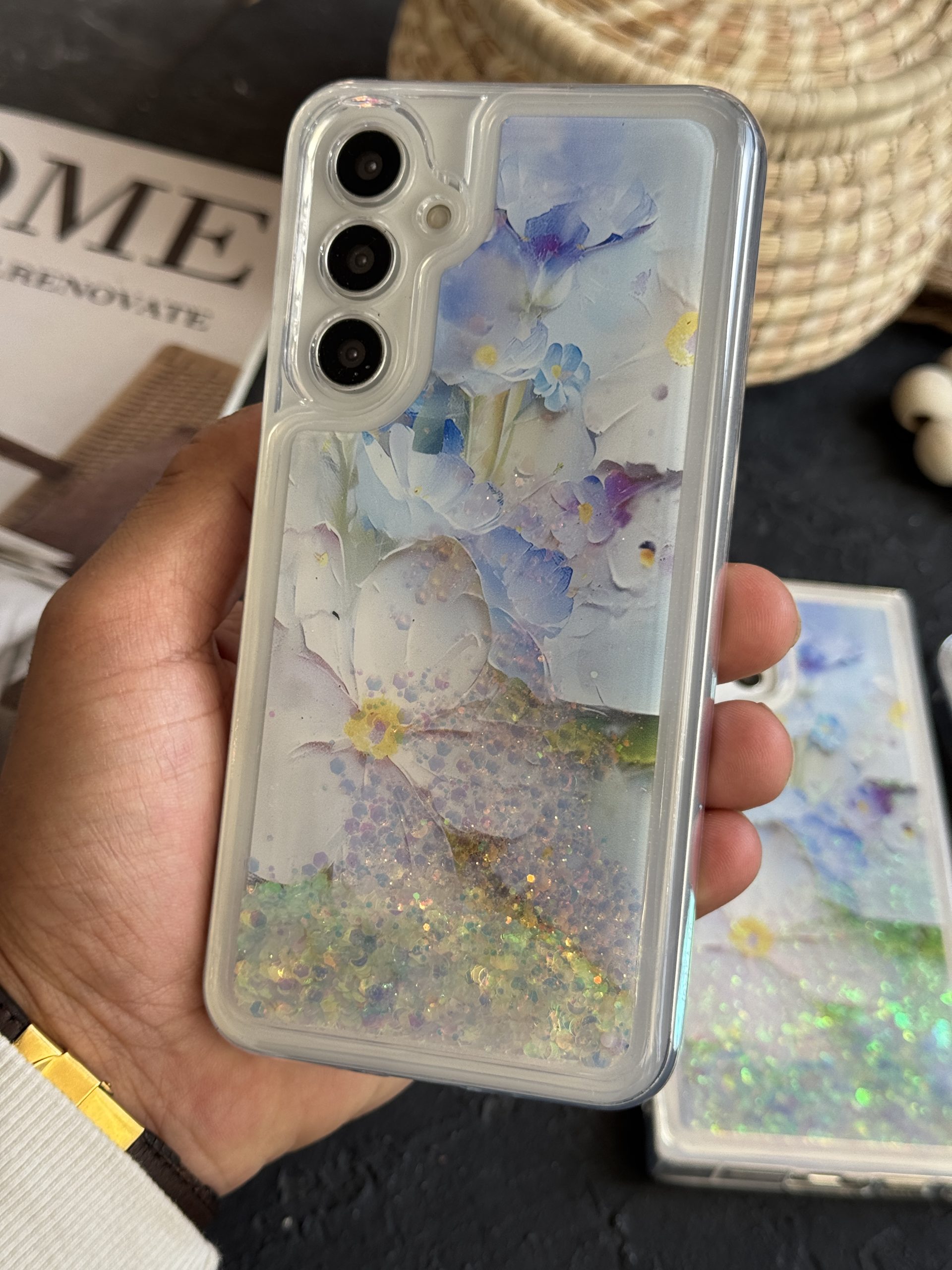 قاب گل لوندر آکواریومی متحرک پولکی