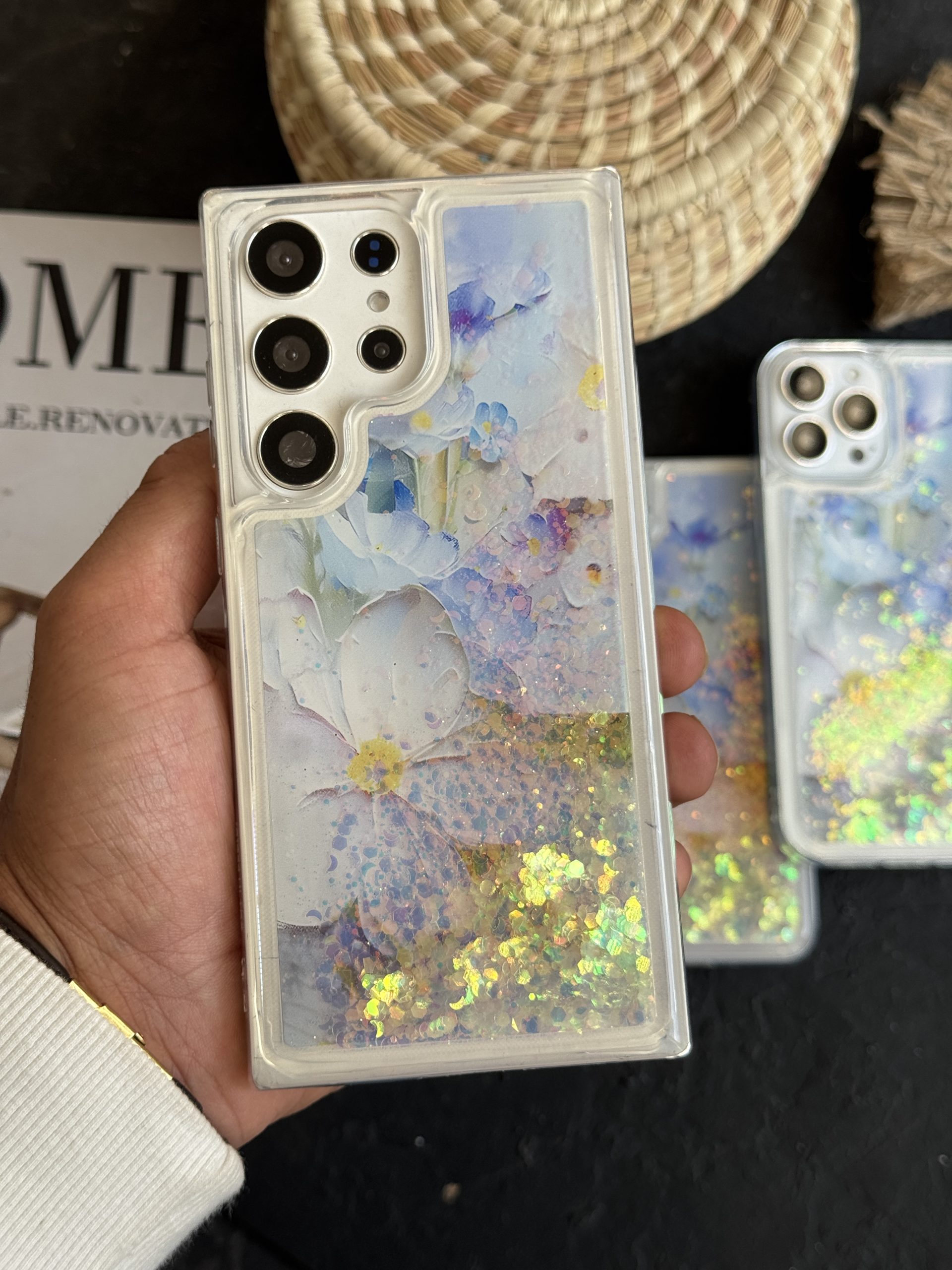 قاب گل لوندر آکواریومی متحرک پولکی