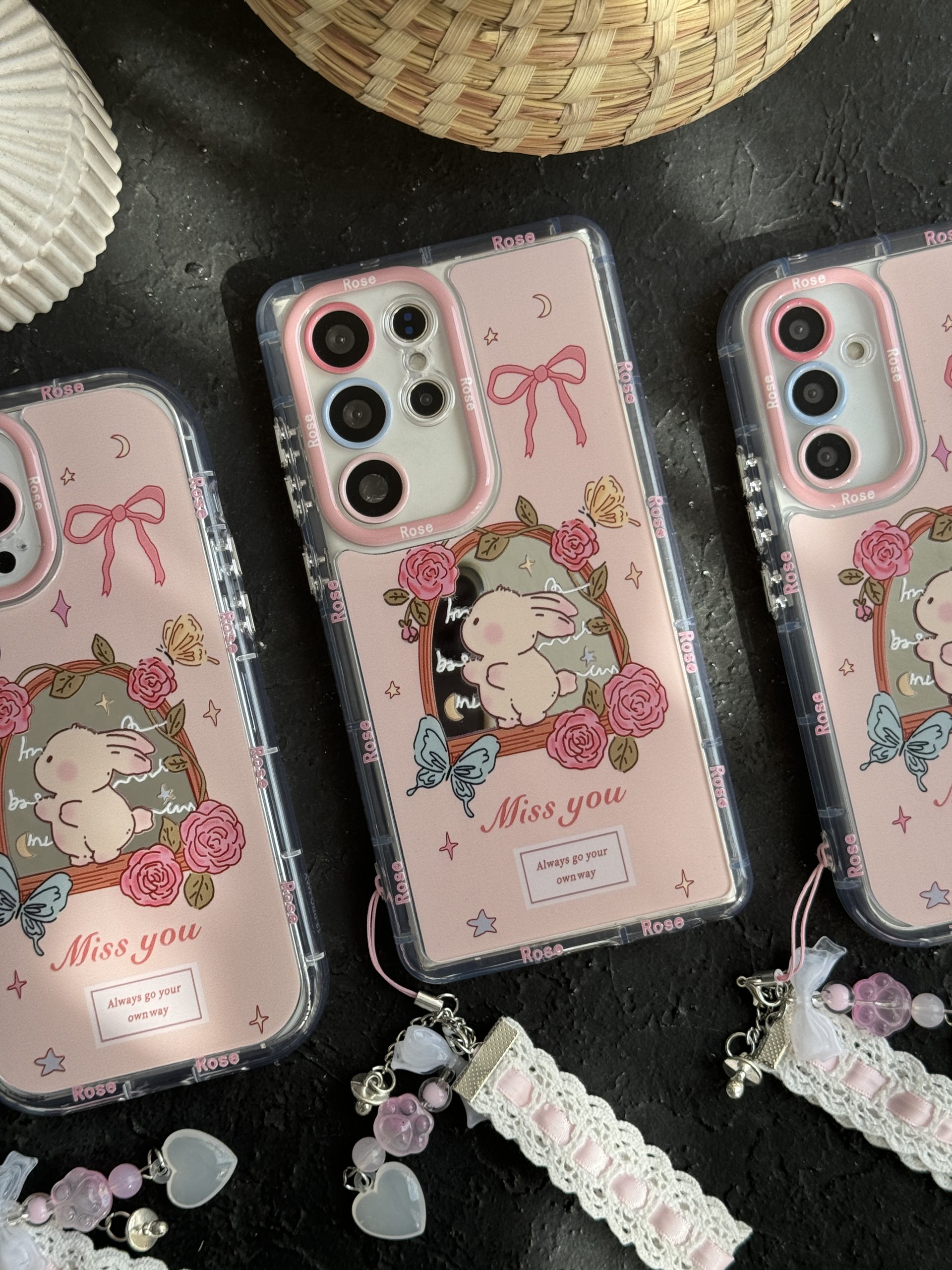 قاب خرگوش میس یو پاپیون گل رز بندست