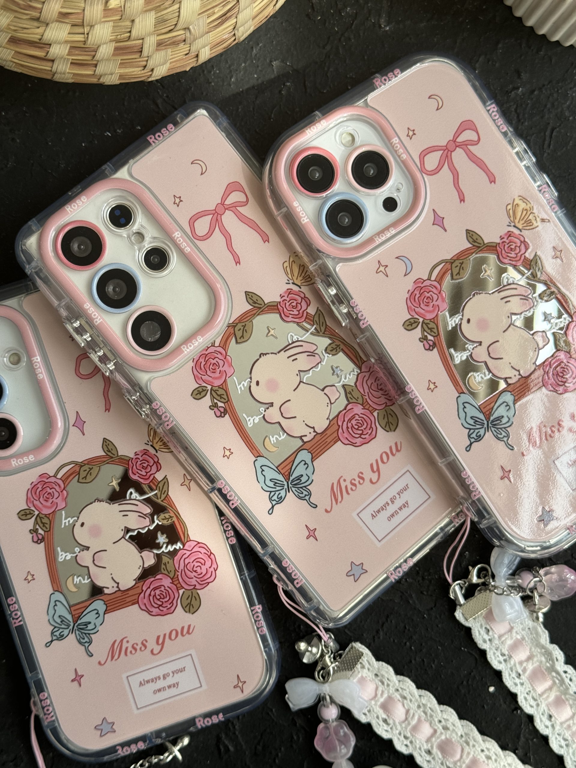 قاب خرگوش میس یو پاپیون گل رز بندست