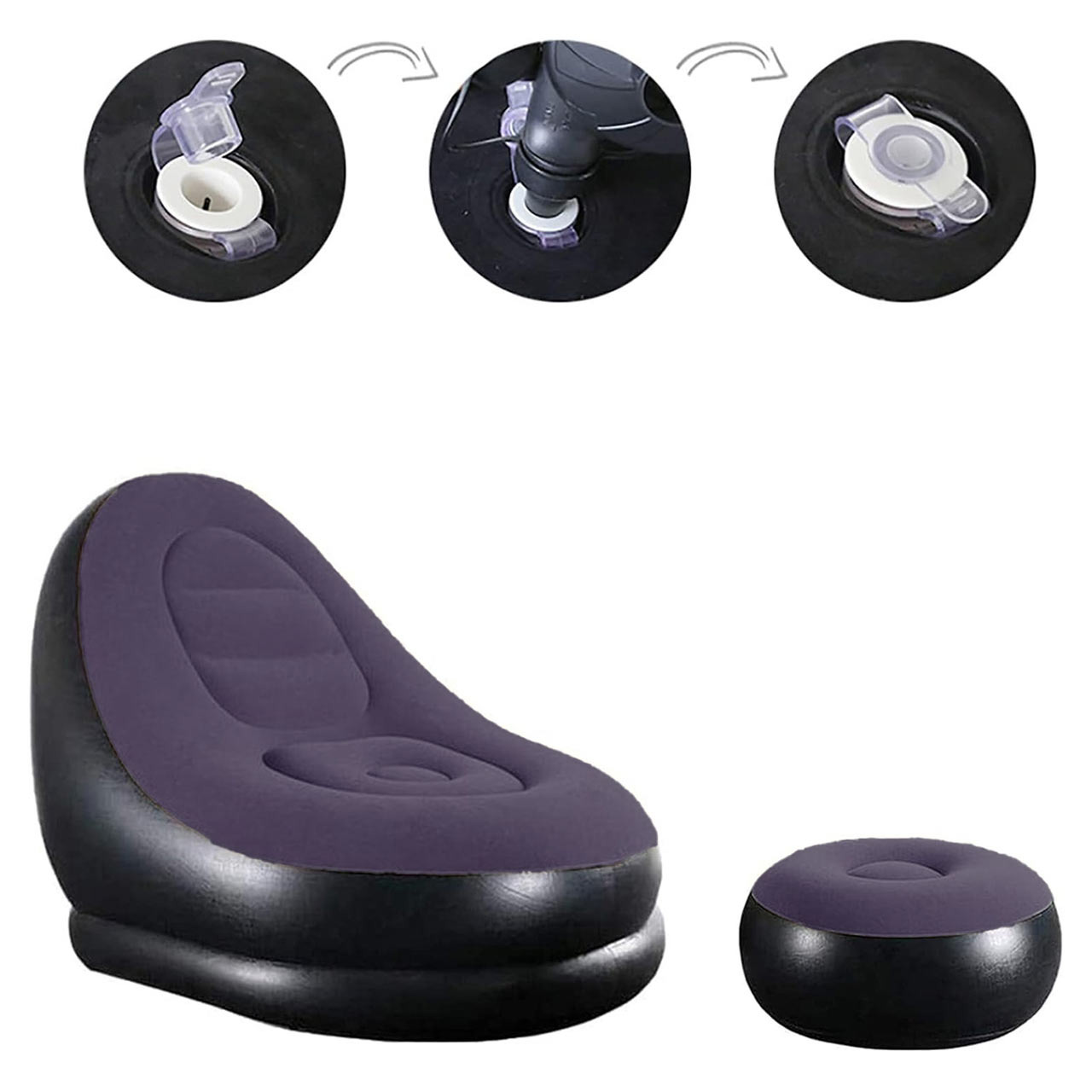 مبل بادی دو تکه سرمه ای