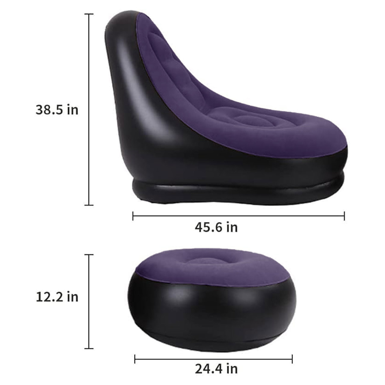 مبل بادی دو تکه سرمه ای