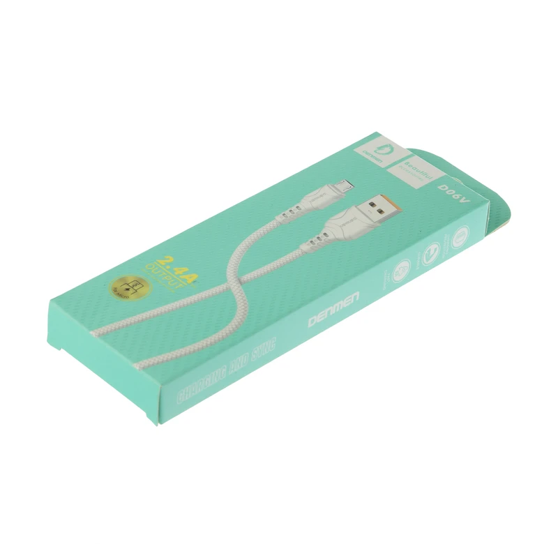 کابل شارژ فست اندروید DENMEN مدل D06V سفید
