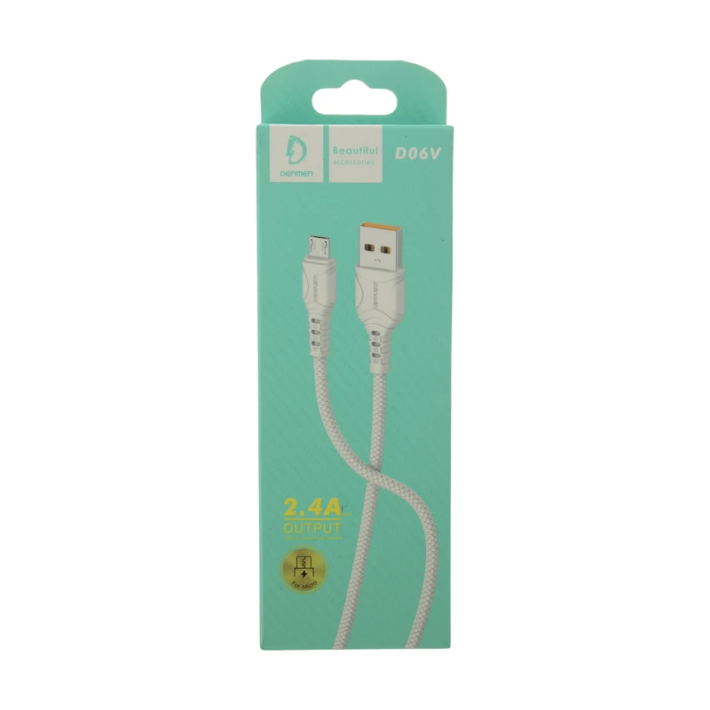 کابل شارژ فست اندروید DENMEN مدل D06V سفید