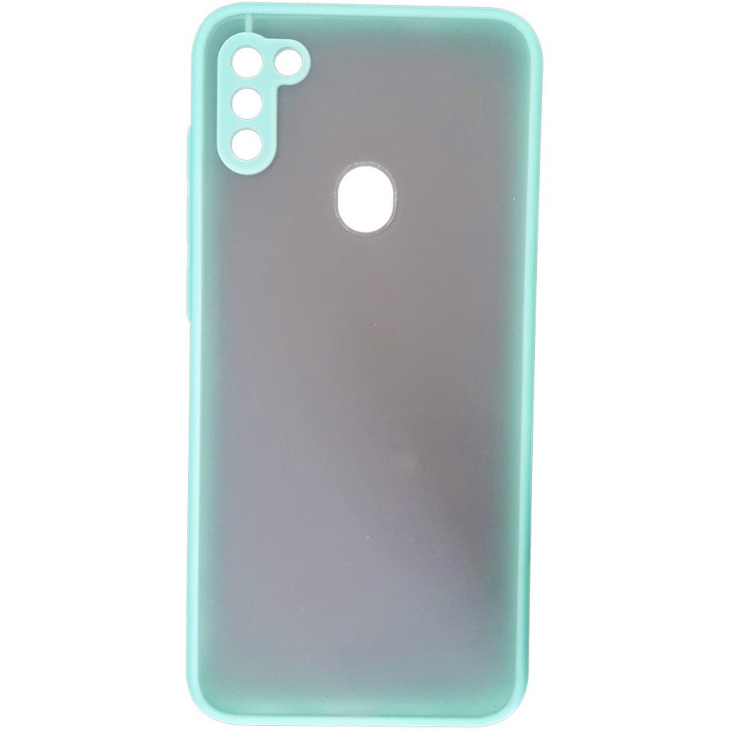 قاب پشت مات محافظ لنز دار سامسونگ A11 دور سبزآبی