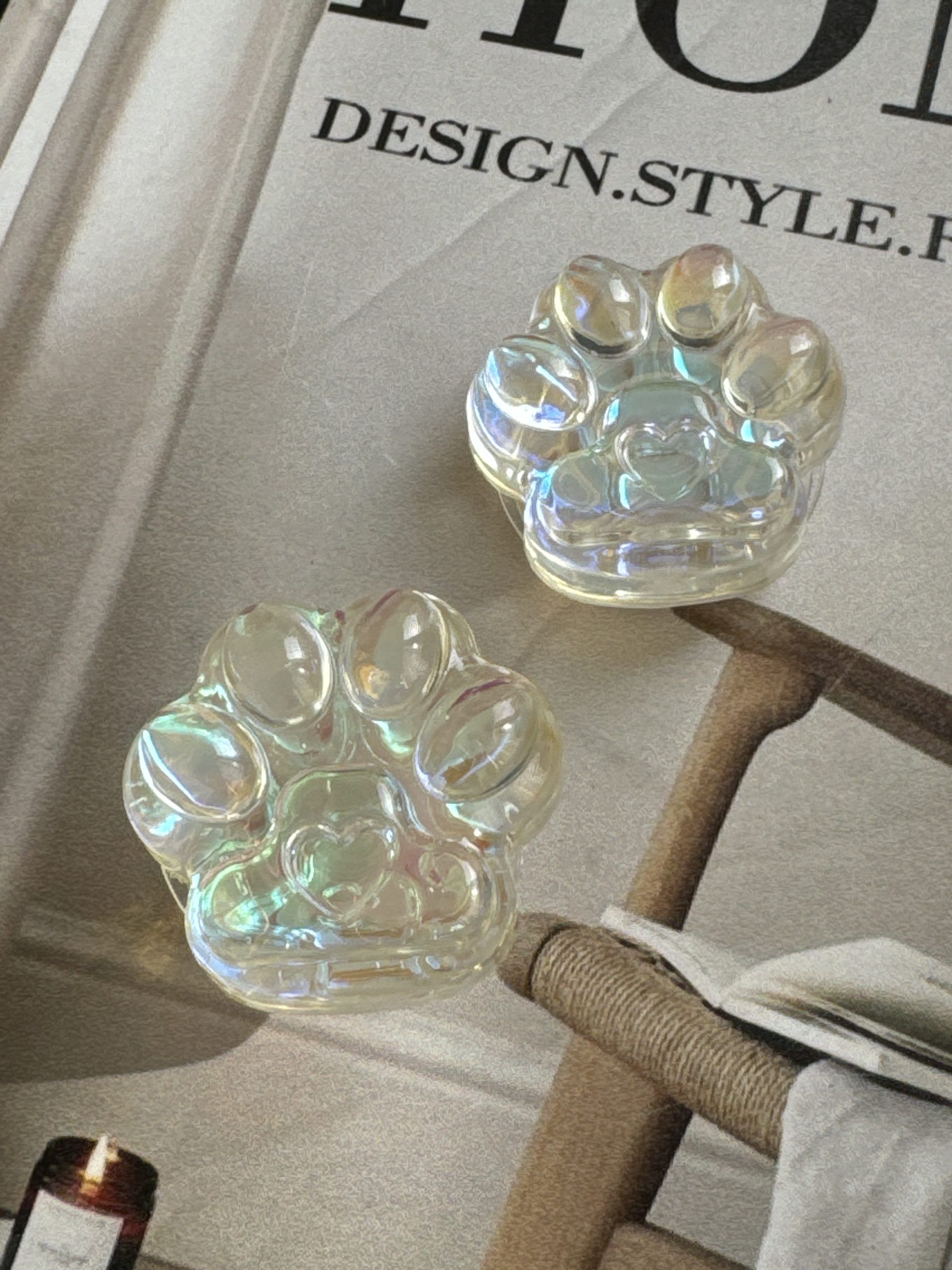 پاپ سوکت پنجه گربه هلوگرامی شیشه ای